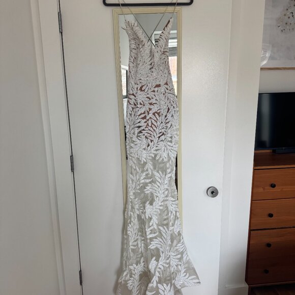 Nadine Merabi Stella White Sequin Mermaid Dress - Size S/M (US 6) - Picture 3 of 8